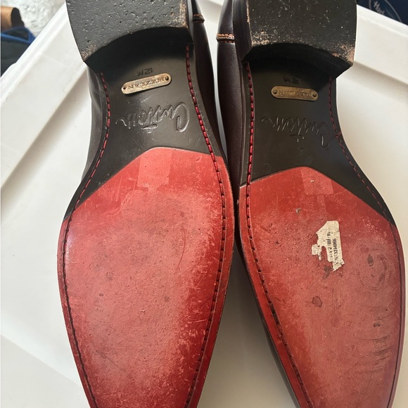 Mezlan Dark Brown Leather Loafers with Orange Trim - Picture 4 of 7